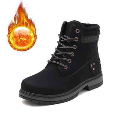 Новые зимние туфли женские модные ботинки плоские нескользящие теплые плюшевые женские ботильоны на толстой подошве черные розовые желтые большие размеры 42 D231