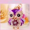 Adorable Cartoon Rhinestone Owl Keychain For Women Cute Animal Metal Keyring