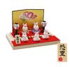 Osaka Choseido Original Compact Mini Hina Doll with Personalized Wooden Tag Ceramic Rabbit Flat Display with Felt Mat Mat (Sent Separately) (Felt