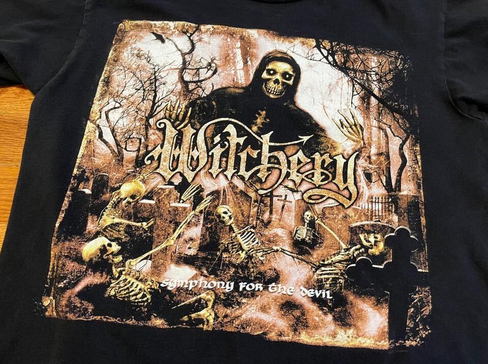 Vtg Witchery Band Symphony for the Devil Cotton Black Full Size T Shirt
