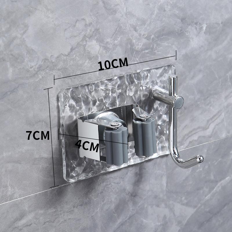 Настенные многоцелевые крючки, подставка для швабры, держатель для хранения швабры, зажим, самоклеящийся крючок для органайзера для швабры без перфорации для ванной комнаты