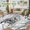 Crystal Velvet Square Rug Custom NameChainsaw Man Pattern Non Slip Home Floor Decor Rug
