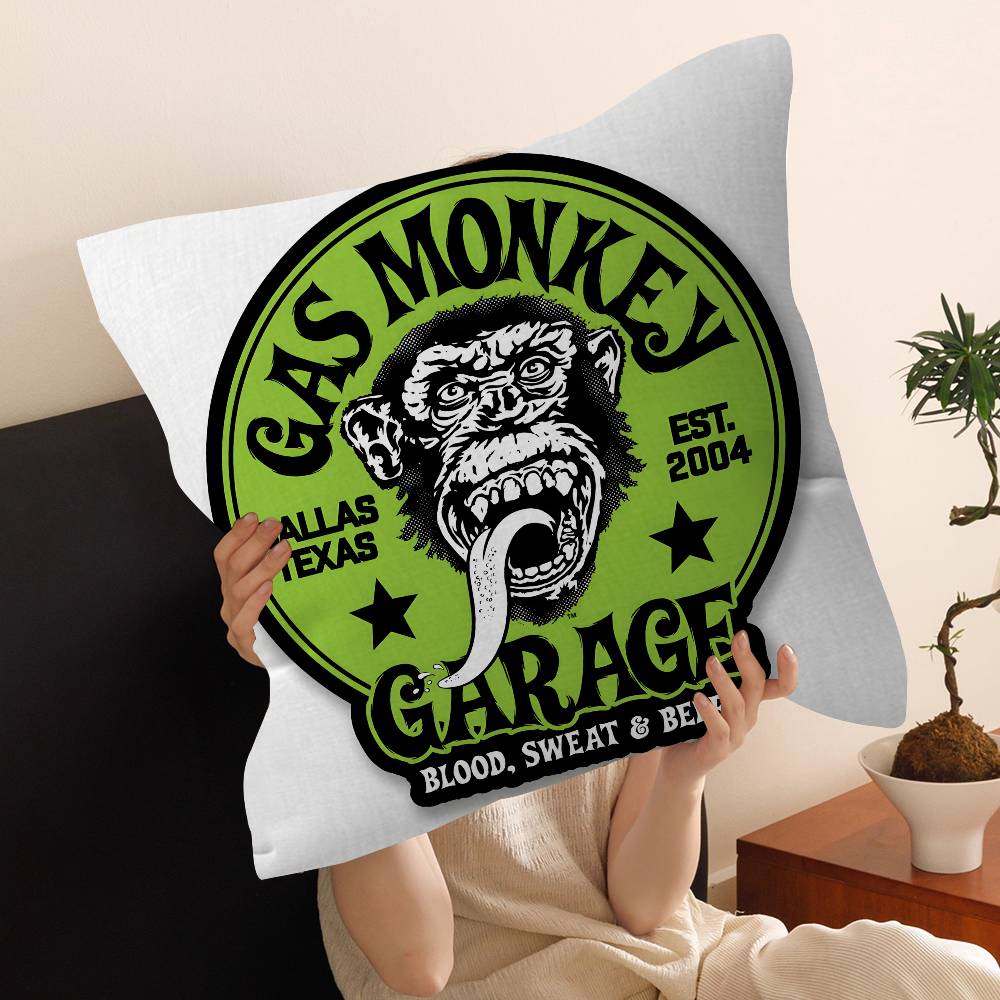 Подушка с логотипом G-Gas M-Monkey G-Garage Подушка из аниме Наволочка для подушки на диван/кровать Наволочка для подушки-подушки 45x45 см Мода