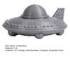 yangyizhi 3D Printed UFO Model Figurine, Sci-Fi Spacecraft Decor, One-Piece Craft with Clear Texture, Mini Ornament for Desk Display Cabinet