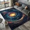 Milky Way Universe Space Stars Black Hole Galaxy Earth Carpet Rug for Living Room Bedroom Sofa Decoration,Non-slip Floor Mat