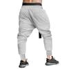 Spring Fall Men Harem Pants Loose Drawstring Elastic Waist Pockets Ankle-banded Solid Color Sport