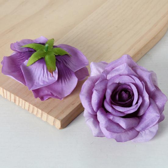 5 Pcs Artificial Rose Flower Heads Realistic Fake Silk Rose Head for Home DIY Flower Wall Wedding Party Birthday Baby Shower Decor