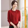 Легкая осенняя вязаная рубашка для мамы, одежда для женщин среднего и пожилого возраста, модный весенне-осенний свитер, благородный базовый топ