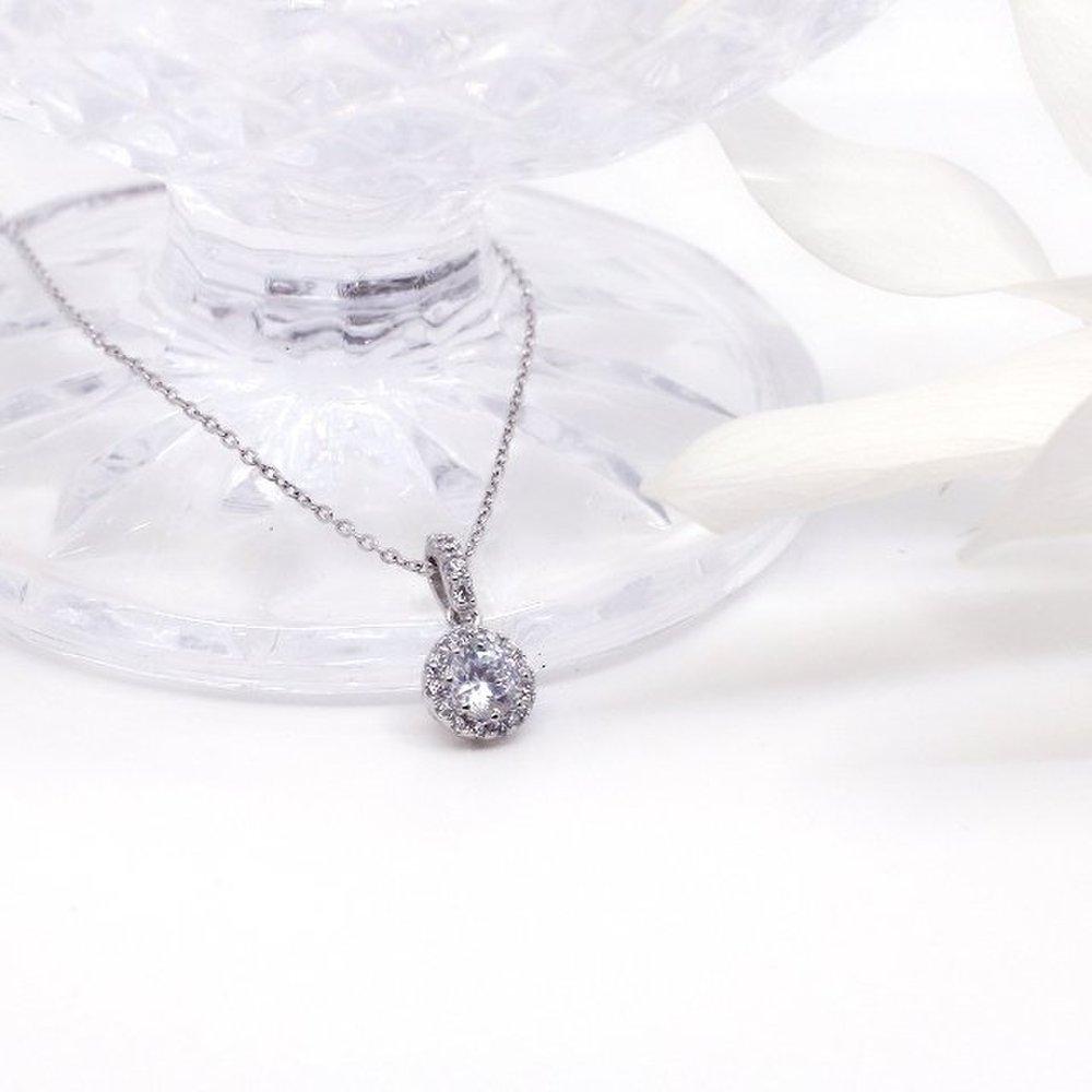 [Opalhouse] 925 Silver Round Cubic Necklace Opmun11657