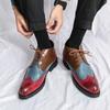 Роскошные мужские туфли на шнуровке, модные оксфорды, обувь для отдыха на природе, осенние дизайнерские мотоциклетные ботинки для мужчин, кожаные ботинки-броги для мужчин