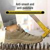 Men's Breathable Steel Toe Work Shoes - Lightweight, Odor-Resistant, Anti-Smash, Anti-Puncture, Wear-Resistant Fly-Knit Design.