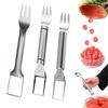 Stainless Steel Watermelon Cutter Dual Head Slicer Serving Fork Dishwasher Safe Fruit