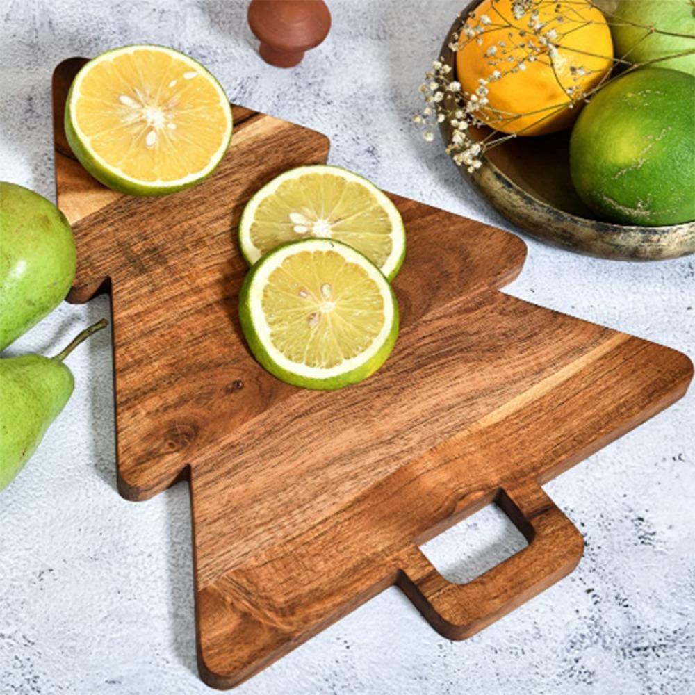 Double Side Use Cheese Platter Wood Bread Plate Multi-functional Cutting Board Kitchen