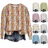 Женская мода Пасха Печатный Длинный рукав Свободный круглый вырез Толстовка Топ Осень