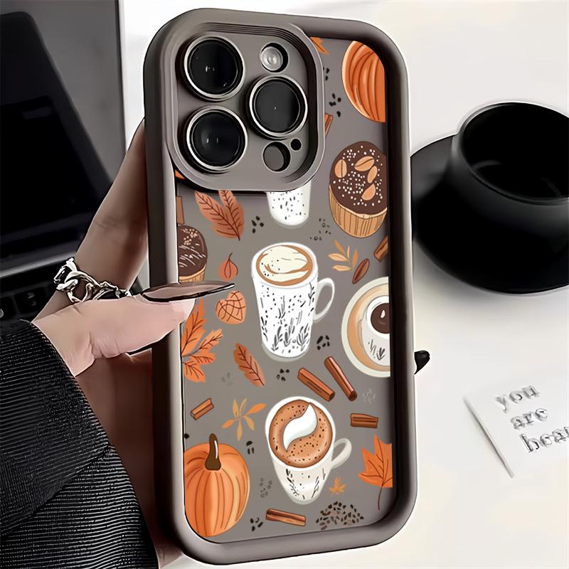 Кленовый лист Тыква Кофе Силиконовый Мягкий Чехол для Телефона Для iPhone 17 16 15 14 13 12 11 Pro Max 17 Air 16E XS X XR 7 8 Plus SE2 Чехол