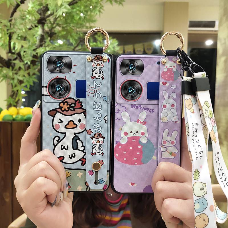 Soft Case Ring Phone Case For ZTE Nubia Z60 Ultra Back Cover Fashion Design Lanyard Waterproof Anti-knock Wrist Strap