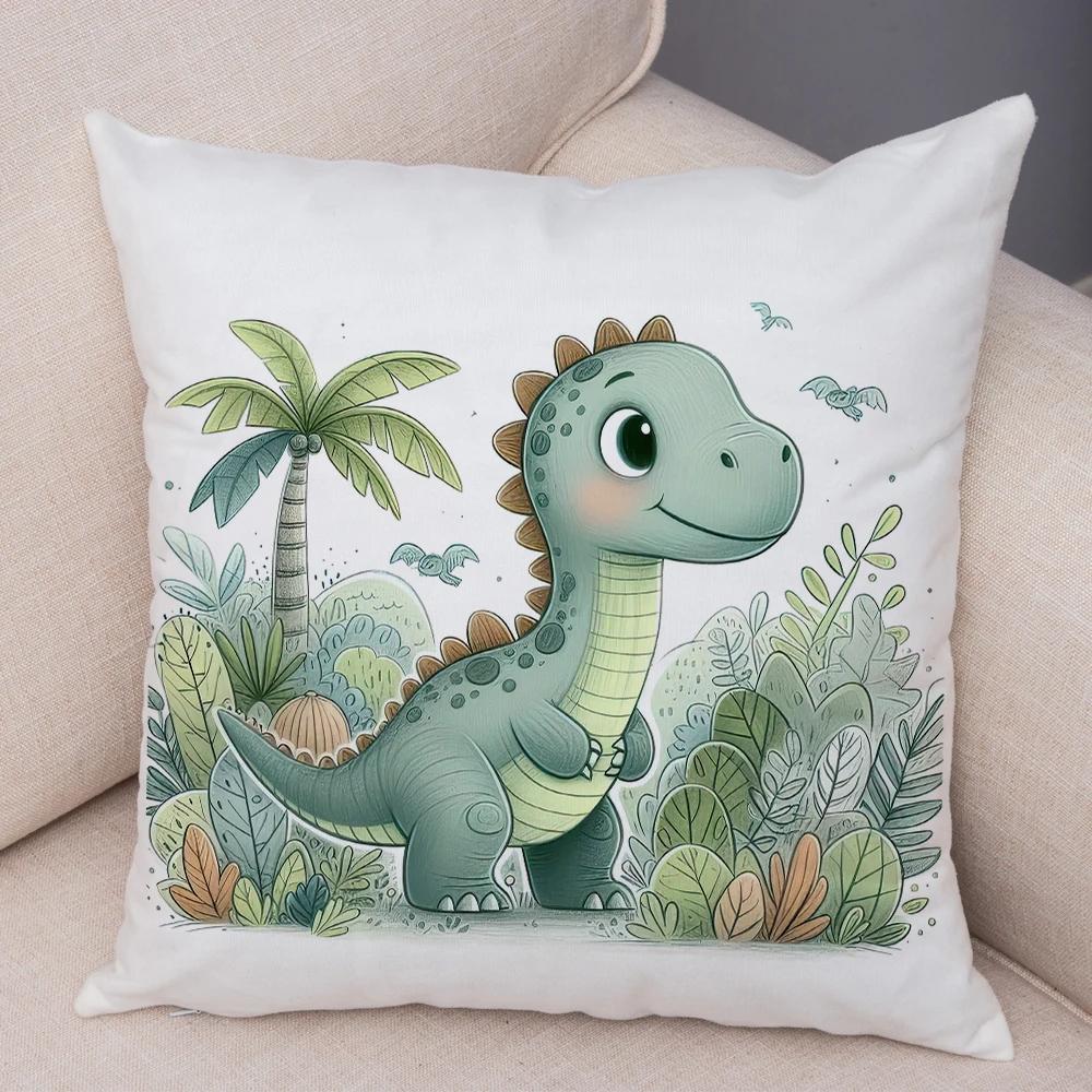 Милая детская наволочка с динозавром юрского периода, декор, мультяшный принт с животными, наволочка для подушки, мягкая плюшевая наволочка для дивана, дома, автомобиля