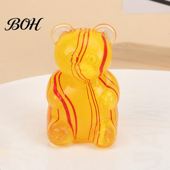Kawaii Desk Toys for Office Cute Bear Squeeze Toy, Portable Soft TPR Decompression Pinch Squeezing Maltose Texture Sensory Fidget Kids And Adults Safe