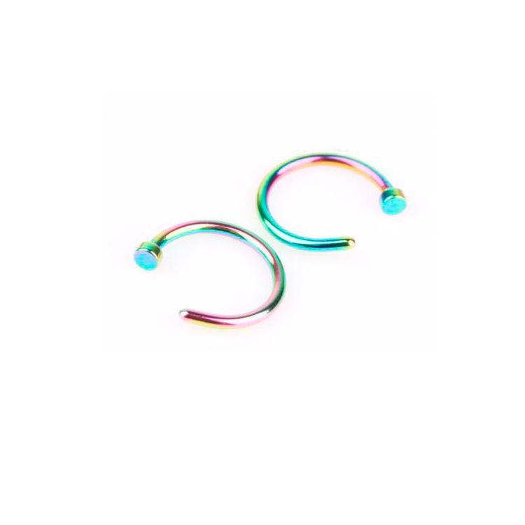 European & American Fashion Titanium Steel Lip & Nose Ring - C-shaped Fake Nose Stud Jewelry