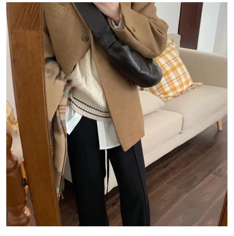 French Lambskin Croissant Leather Crossbody Bag - Women's Dumpling Style