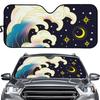 Spray Starfish Beach Moon Summer Pattern Car Sunshade Logo Advertising Sunshade, Can Be Designed