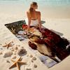 1Pc Santa Claus Reindeer Beach Towel Quick Dry Multiuse For Beach Pool Gym Yoga Home Travel Christmas Halloween Xmas Gift S1110