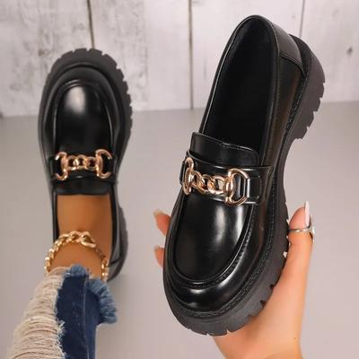 Женская обувь больших размеров 35-43 Новая модная обувь с круглым носком и квадратным каблуком, одинарная обувь, универсальная и удобная, черная кожаная обувь