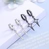 Gothic Punk Style Copper Metal Drop Earrings Black /Silver Color Stars Cross Pendientes Fashion For Women Men Rock Jewelry