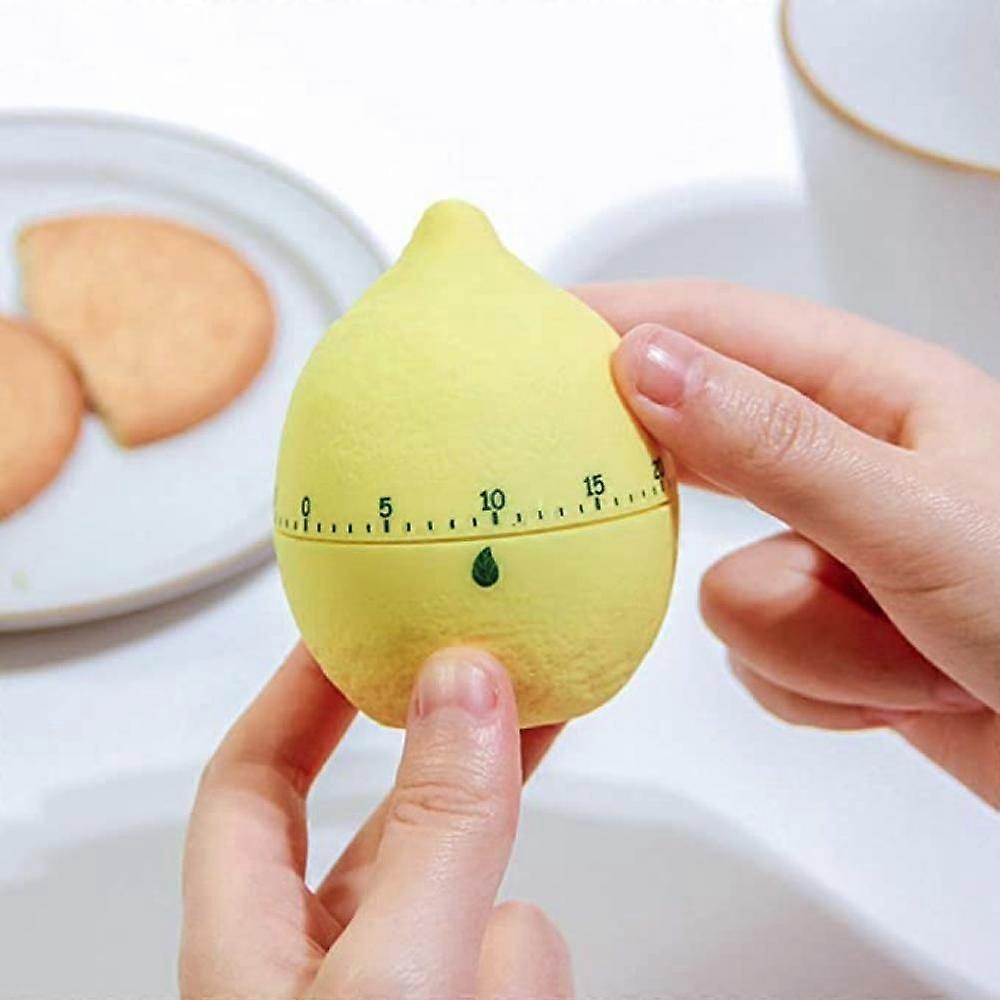 Kitchen Timer Cute Fruit Cookie Kitchen Timer | Novelty Manual Cooking Timer | Fun Shaped Mechanical Timer For Kitchen Alarm Home Desktop Decor (Lemon