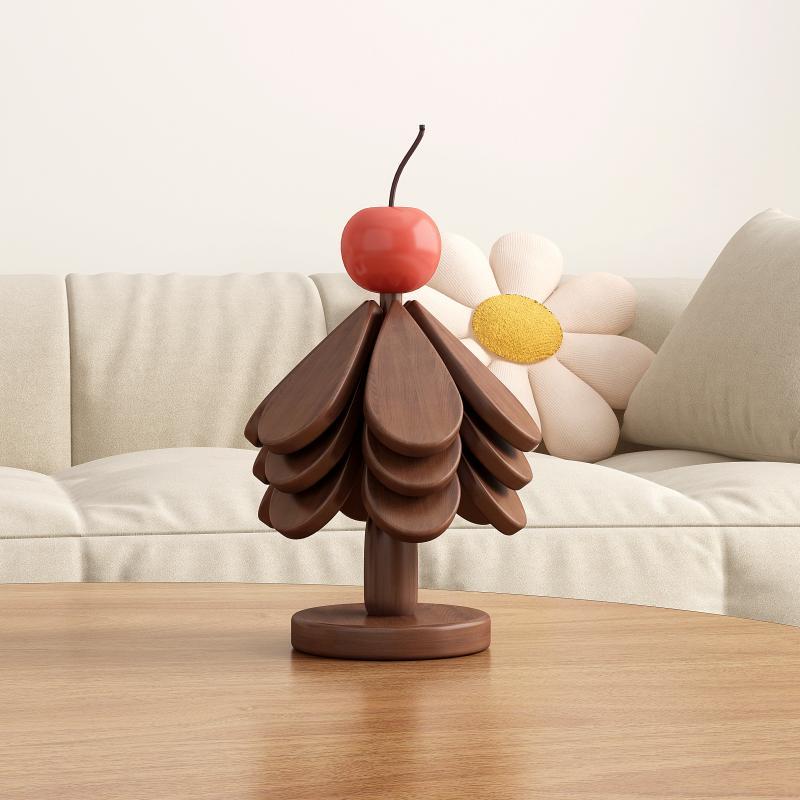 Pine and Bamboo Insulation Mat, Dining Table Decoration, a Tree and Small Tree Insulation Mat, Creative Folding Dining Plate, Tree Shape