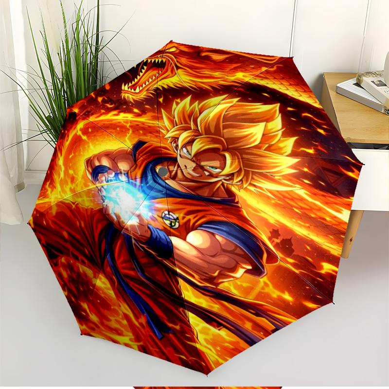 Автоматический складной зонт с принтом DRAGON BALL, Портативный складной зонт, Для улицы, Поездок на работу, Кемпинга, Идеальный подарок на день рождения