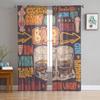 Pub Sign With Glass Of Beer Sheer Curtain For Living Room Bedroom Voile Curtains For Window Organza Curtains Party Tulle Drapes