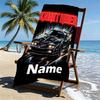 Custom Name Personalized Knight Rider Print Beach Towel, for Trip Camping Beach Party Home Decor, Birthday Gift for Family & Friends