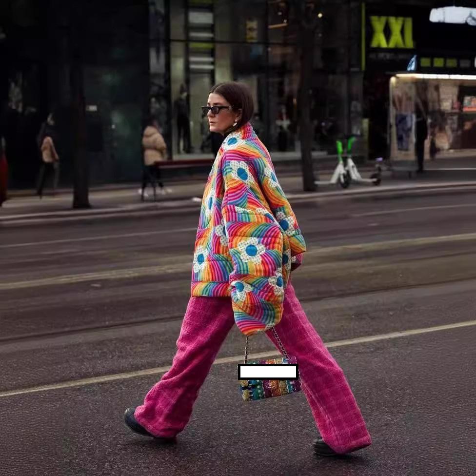 Зимний продукт, женская мода, повседневный универсальный свободный кардиган с украшением, хлопковое пальто с принтом