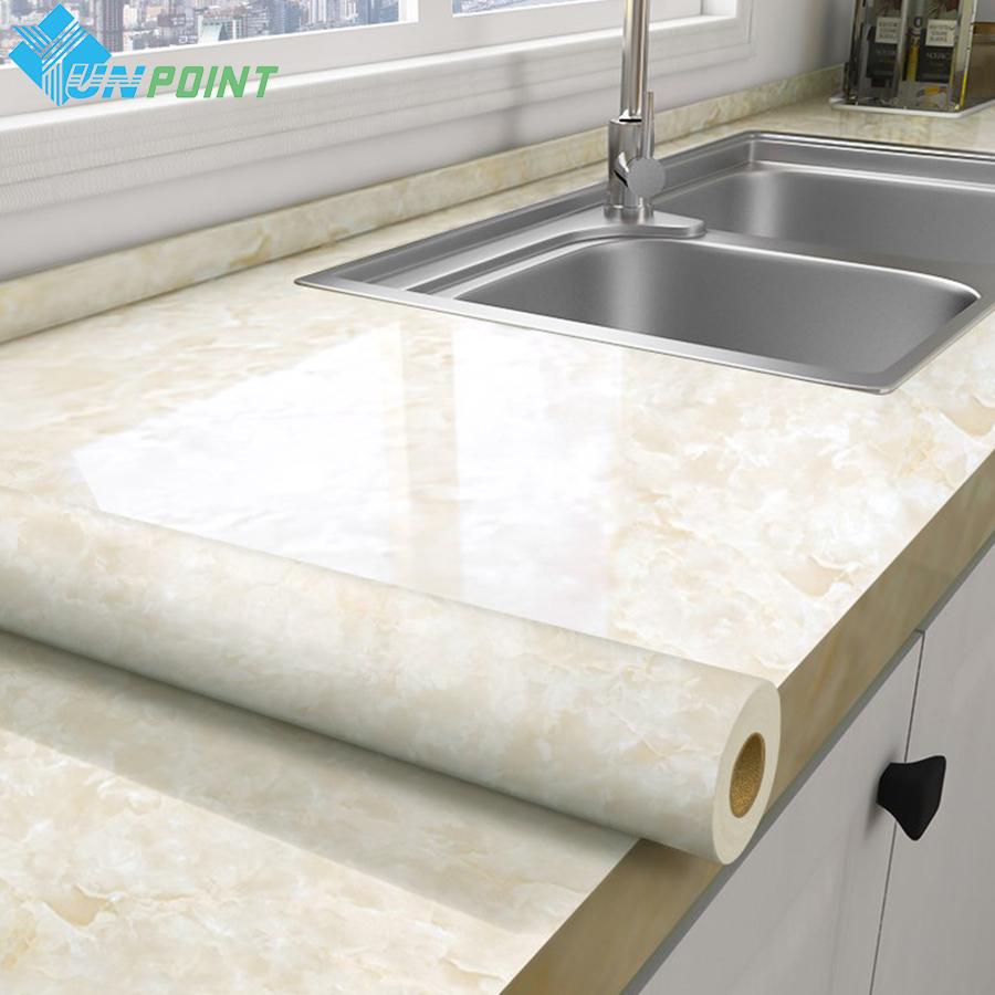 Kitchen Oil-Proof Sticker Water-Repellent Self-Adhesive Wall Cover Moisture-Proof Stove Countertop Cabinet Renovation Tile Marble Film