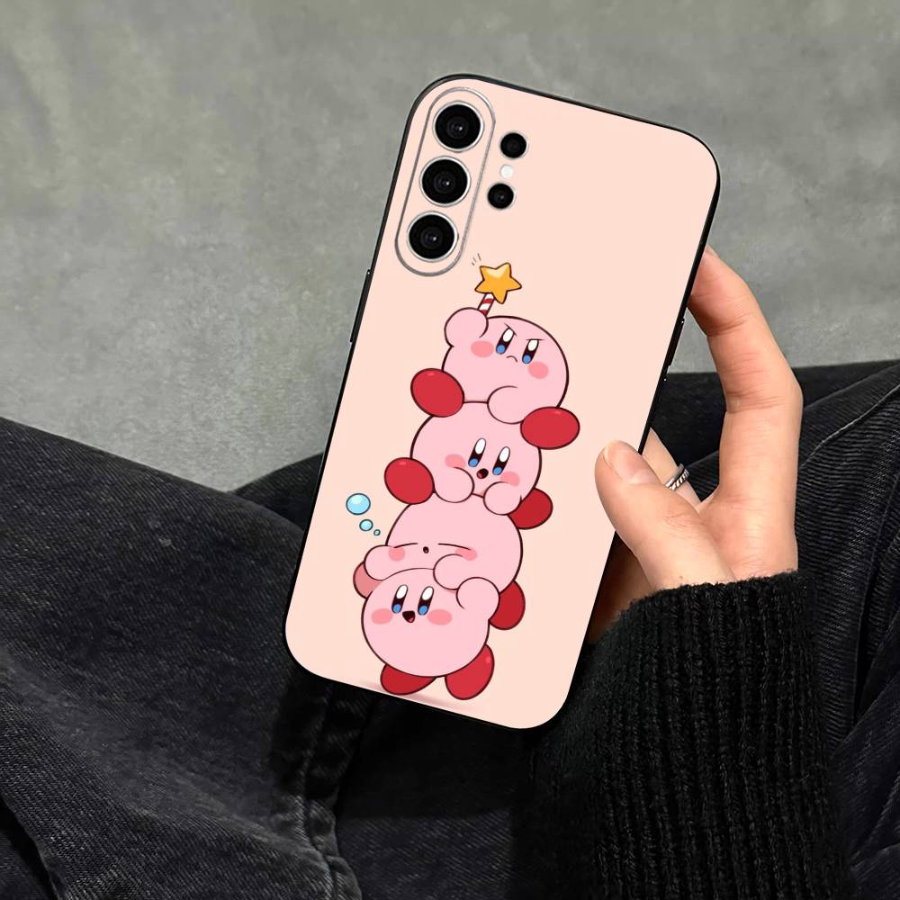 Мультяшный Розовый K-Kirbys-KK Чехол для Телефона Для Samsung S25,S24,S21,S22,S23,S30,Ultra,S20,Plus,Fe,Note,10,9,5G Черный Чехол