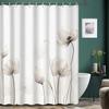 1pcs White Gray Simple Hand Painted Floral Print Shower Curtain for Hotel, Apartment Bathroom, Tapestry Wall Hanging Decoration