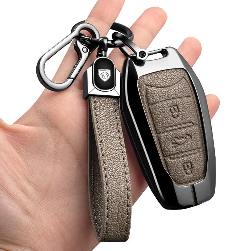 High-Grade Key Cover for Peugeot Models: 408X, 508L, 5008 with Dongfeng Keychain