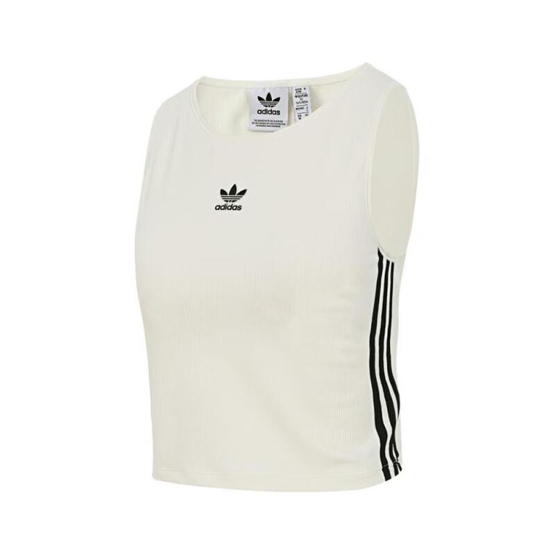 adidas Оригинальные SS25 модные повседневные спортивные жилеты без рукавов женские топы белые KB6418