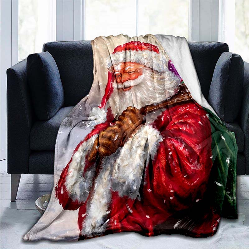 Рождественское одеяло Санта-Клаус, теплое мягкое покрывало, фланелевое одеяло, рождественское одеяло для взрослых и детей, модный домашний декор
