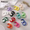New Simple Geometric Candy C-shaped Acrylic Hoop Earrings Fashion Colorful Resin Stud Earring PD1855