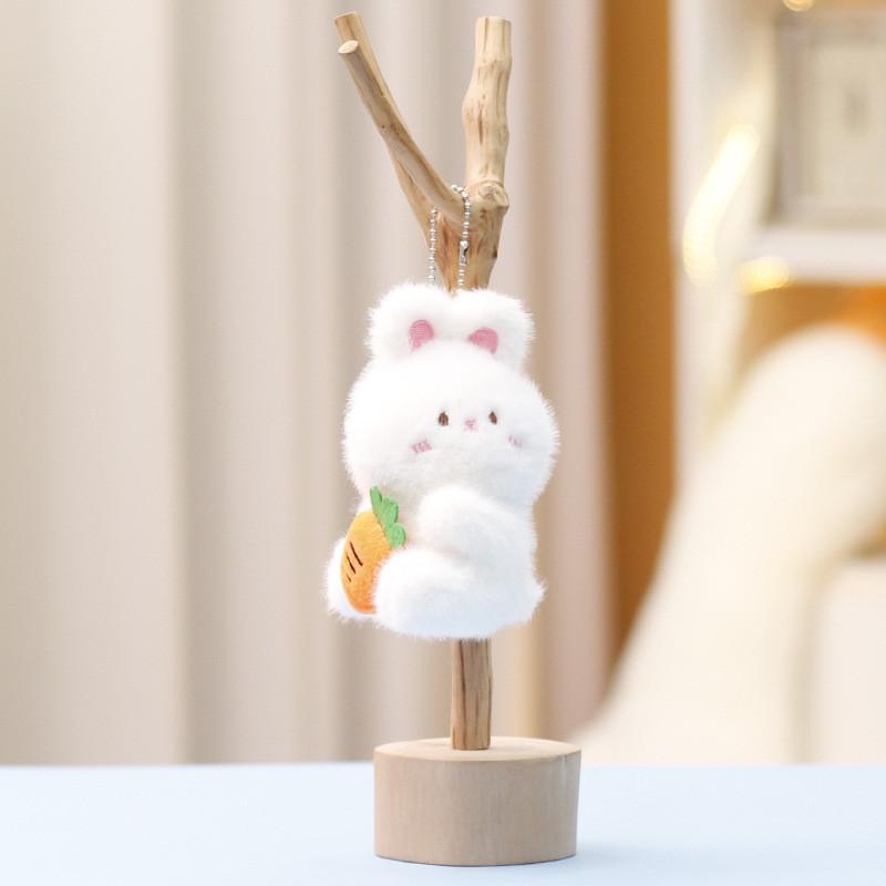 Monkey And Rabbit Plush Keychain With Carrot Peach Design For Girls Gift And Collectible Fun