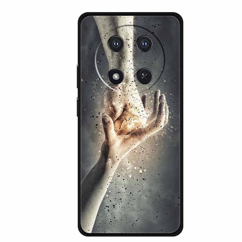 Чехол для Honor X9c X 9 c Цветочки Черный Силикон ТПУ Мягкая Задняя Крышка Для Honor Magic 7 Pro Magic7 5G lite Чехол для Телефона Funda