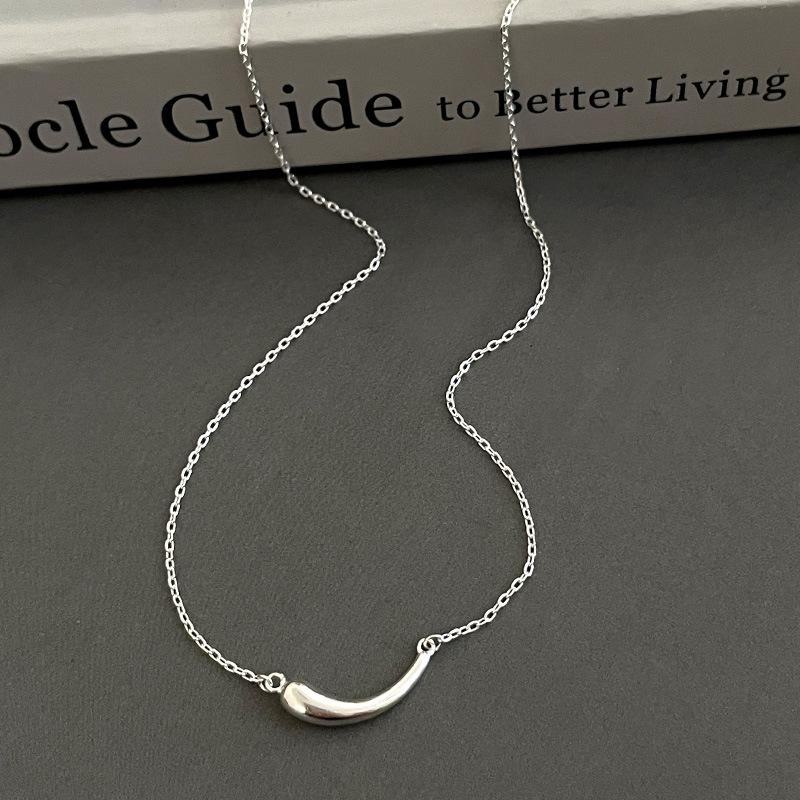 Ожерелье Banyan Tree S925 Silver Smile: Простая изогнутая цепочка на ключицу в корейском стиле, новая мода