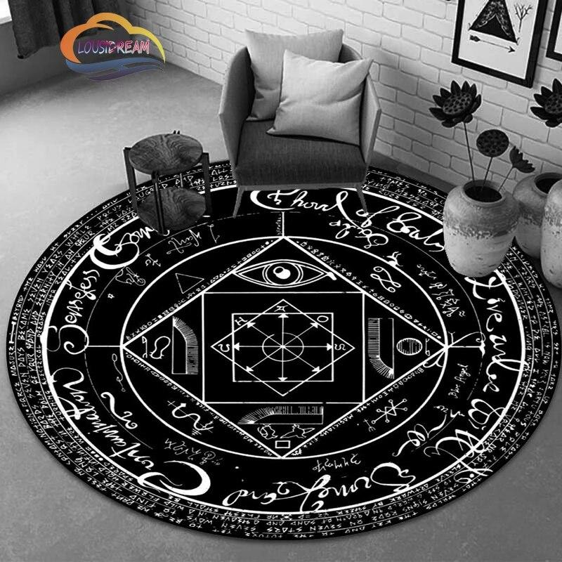 Коврик с символом пентакля, круглый ковер масонства, голова козла, доска для спиритических сеансов Сатаны с руками, коврик для оккультизма, коврик для колдовства, гот