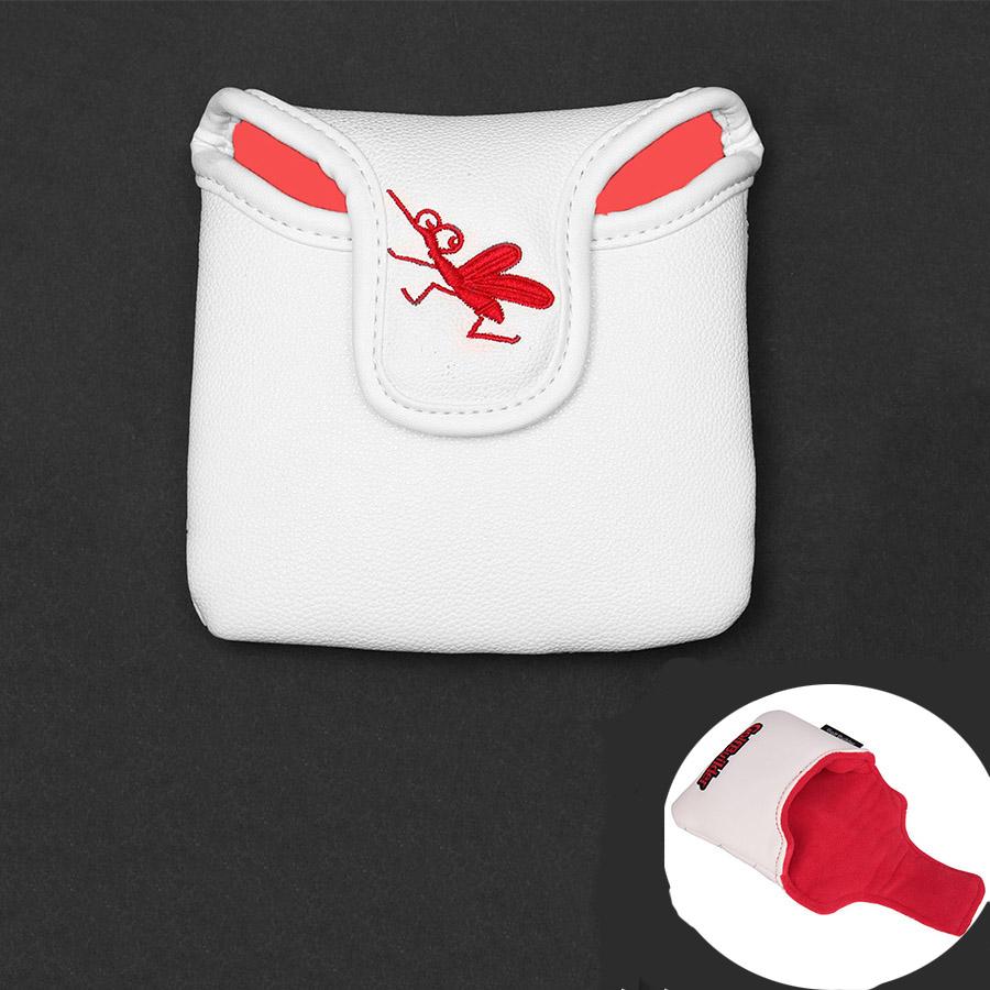 White Magnetic Spider Embroidery Golf Club Square Mallet Putter Head Cover 1Pcs