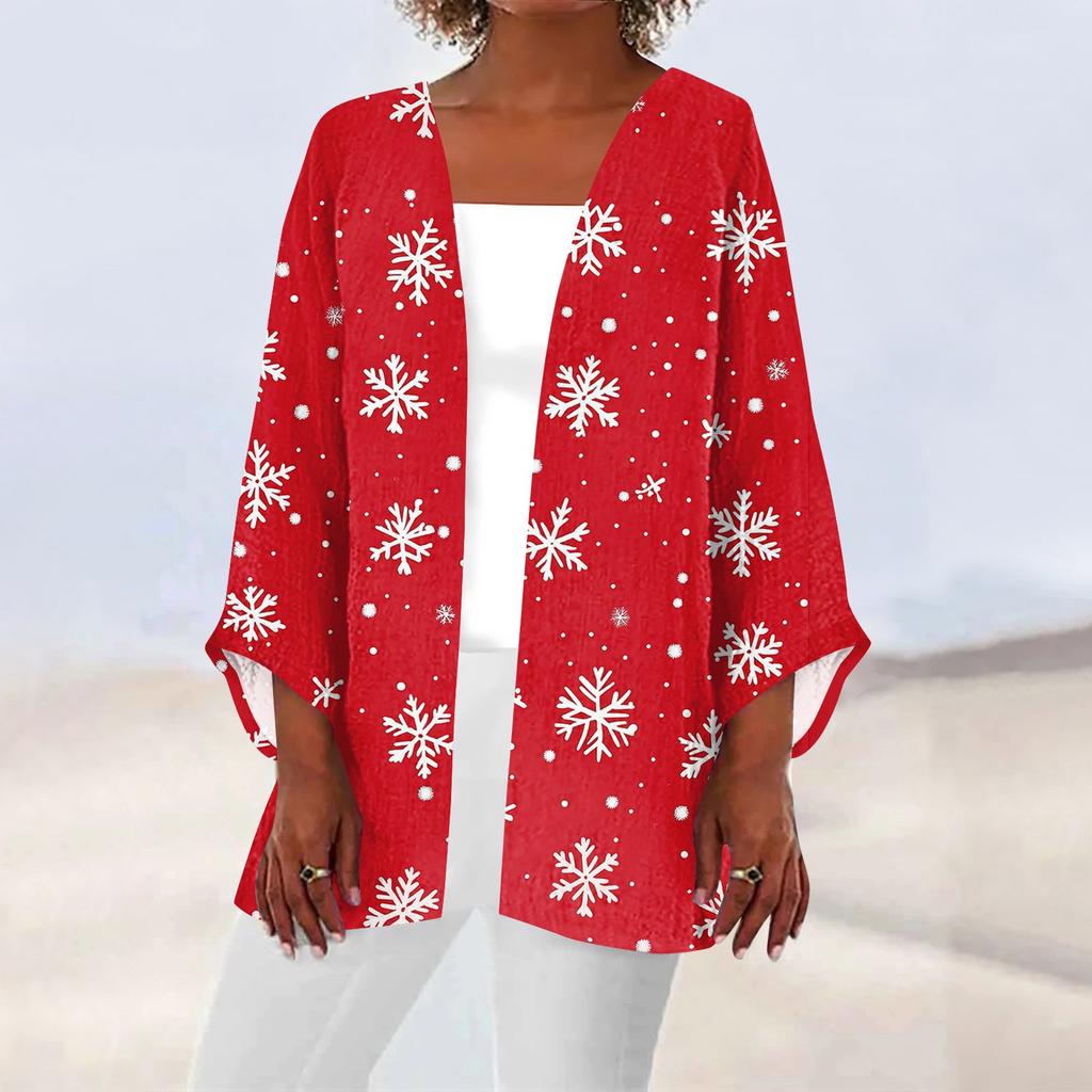 Women's Casual Fashion Printed Lightweight Mid-length Jacket Cardigan