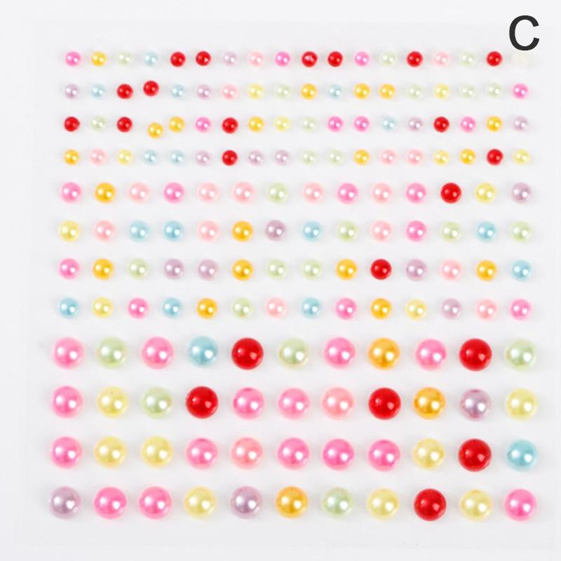 1 лист пластиковых полукруглых жемчужных декоративных наклеек для Diy лица, красоты, макияжа, дизайна ногтей, аксессуары для волос для мобильного телефона