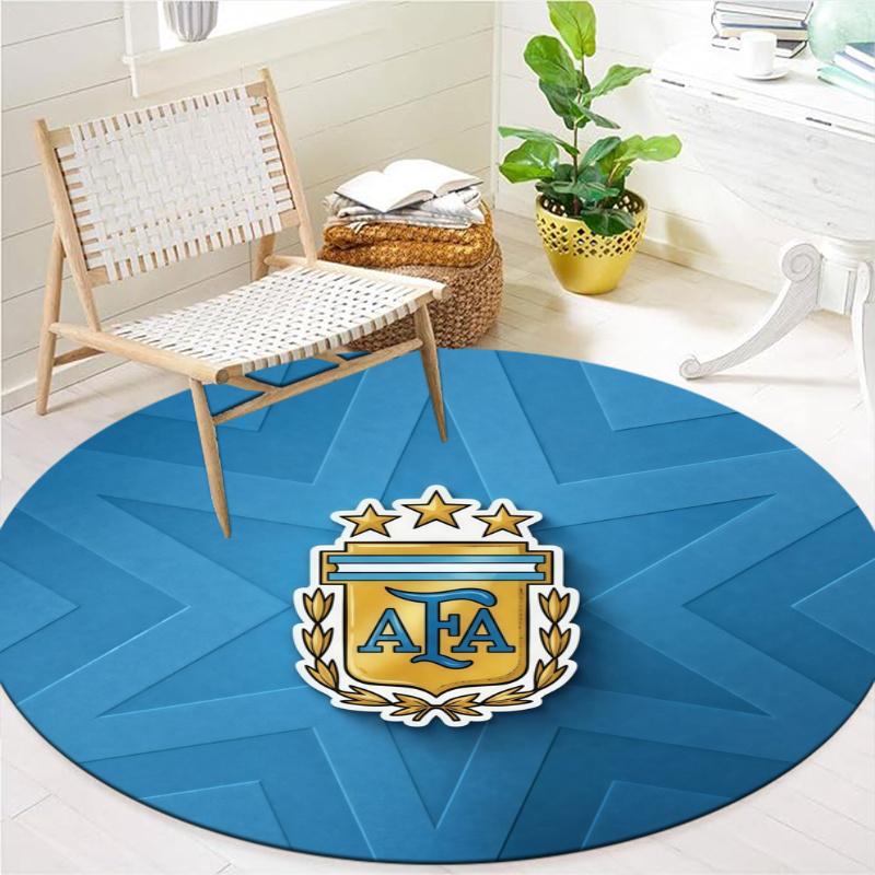 Argentina Round Area Rug,Carpet Rug for Living Room Bedroom Sofa Playroom Decor,Non-slip Floor Mat