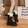 Thick-soled Martin Velvet Women's Snow Boots Retro New Winter Long Tube Heightening British American Martin Boots
